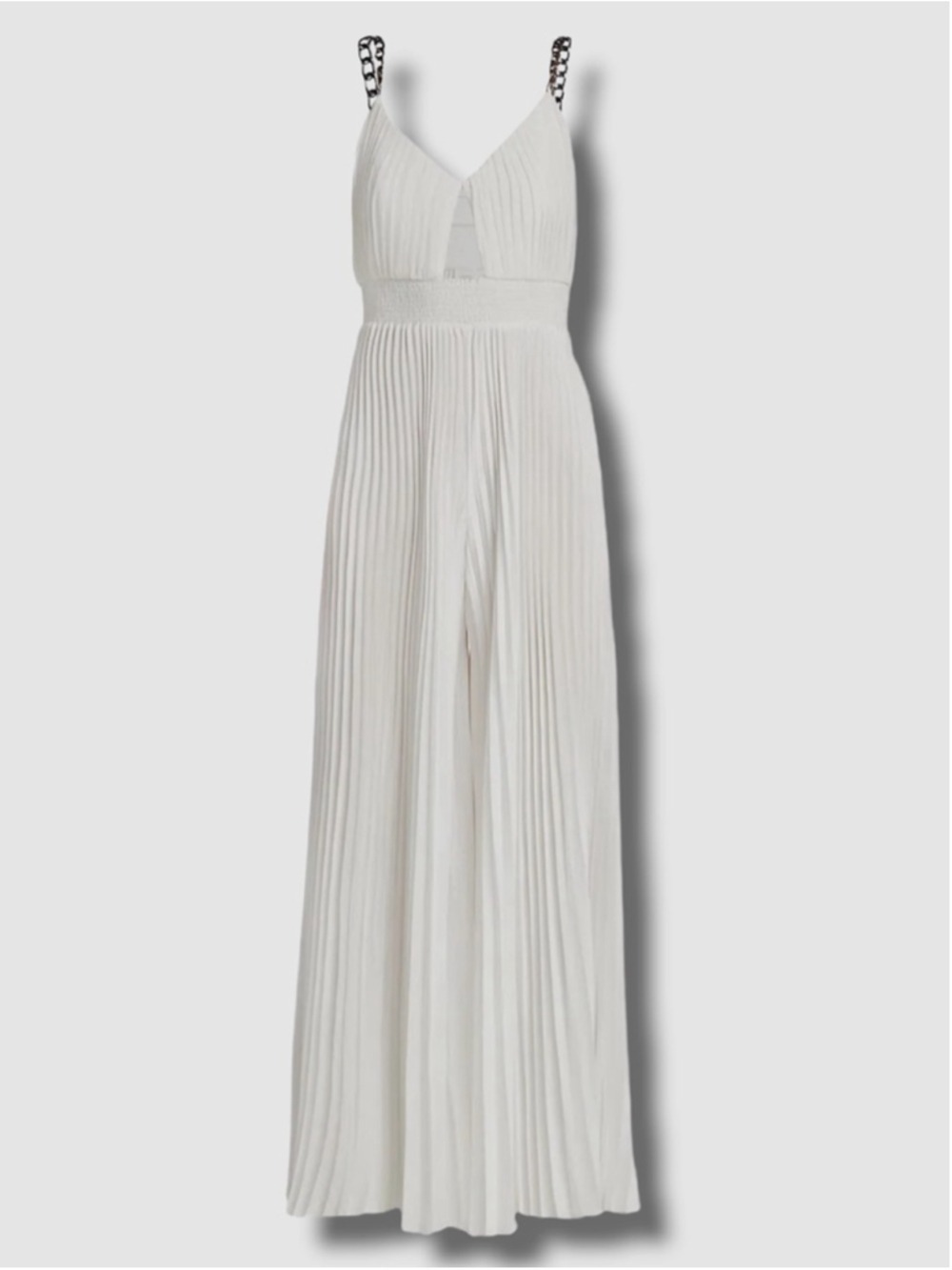 Women's Alice + Olivia Pleated Cutout Jumpsuit in Off White, Size 2 - Picture 5 of 11